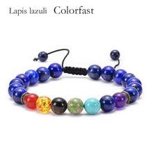 Load image into Gallery viewer, 7 CHAKRA LAVA STEIN DIFFUSER ARMBAND