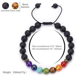 7 Chakra Armband Männer Wome Lava Rock Aromatherapie Ätherisches Öl Diffusor Armband Geflochtene Natürliche Stein Yoga Perlen Armband